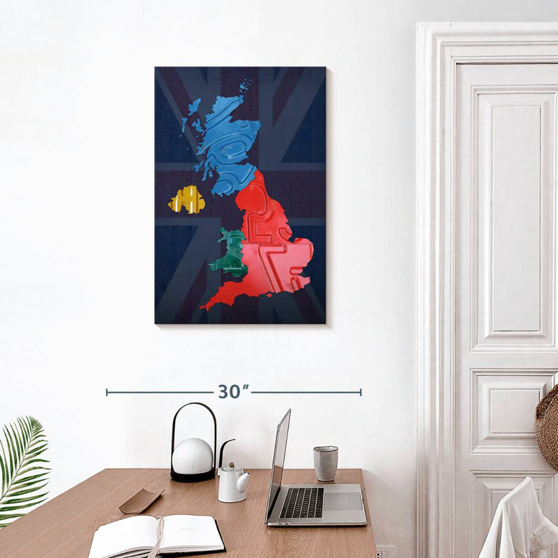 Aliaz UK Map, 30" H x 20" W
