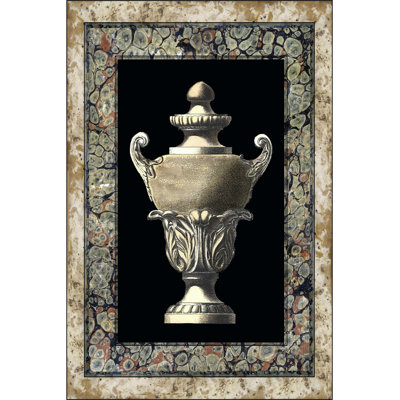 Urn On Marbleized Background I - Wrapped Canvas Art Prints
