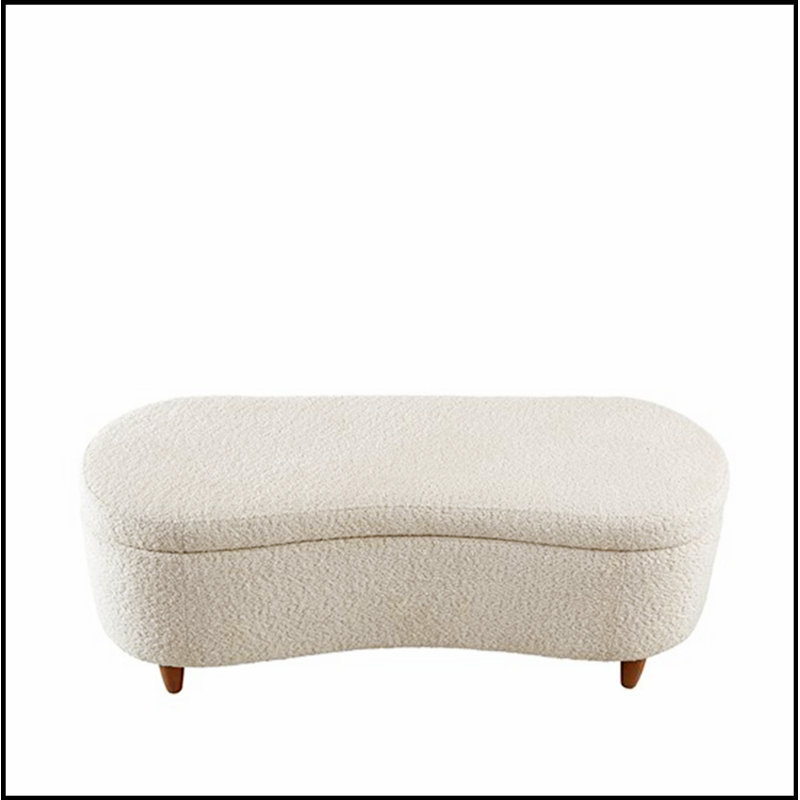 Banc de rangement à dessus rabattable Boucle crème Voir ci-dessous Banc simple, confortable, durable et multifonctionnel