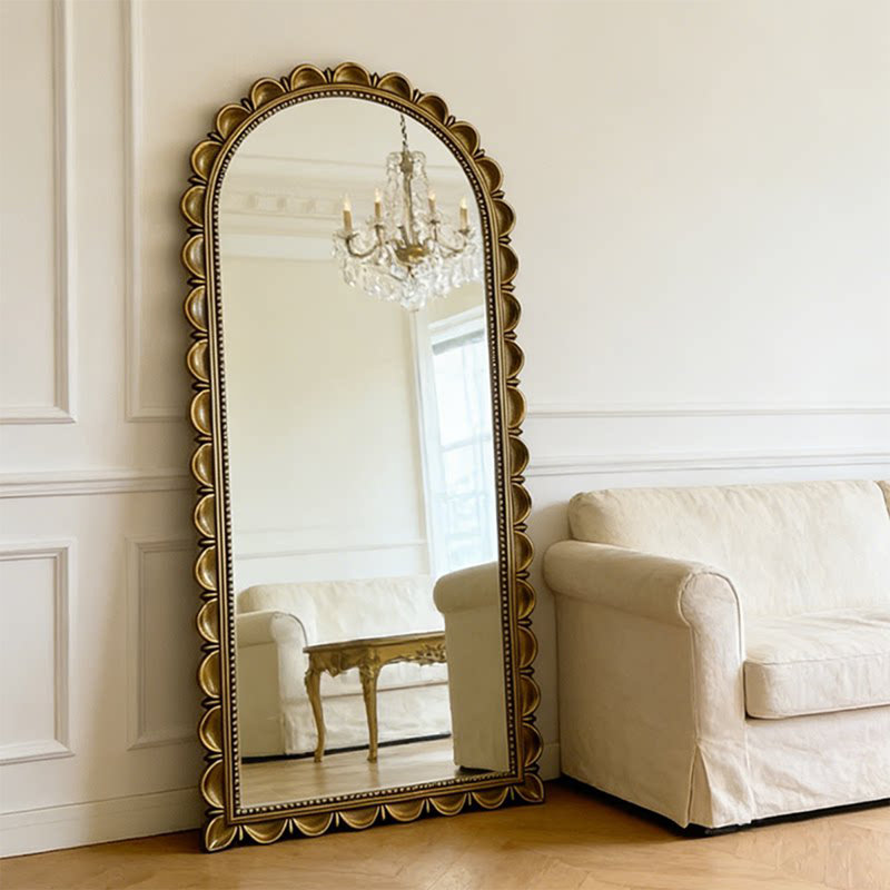 Demi-cercle en MDF pleine longueur et miroirs muraux, 70,87 po x 39,37 po