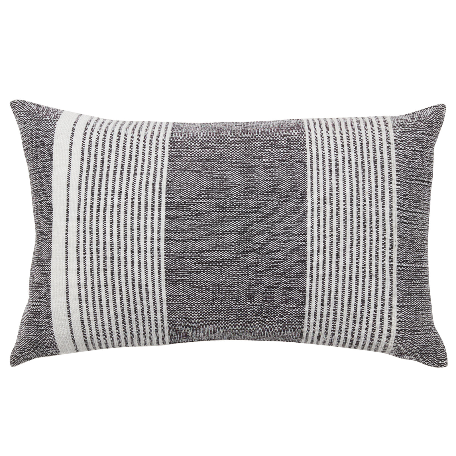Aelin Pillow Cover, Pillow Cover Only - No Insert, Black/Cream