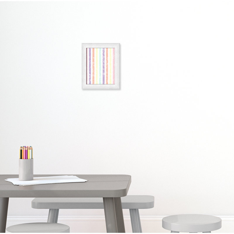 Adhésif décoratif Whimsical Stripe, H 12 po x l 10 po x P 0,625 po, Encadré plat à grain de bois blanc