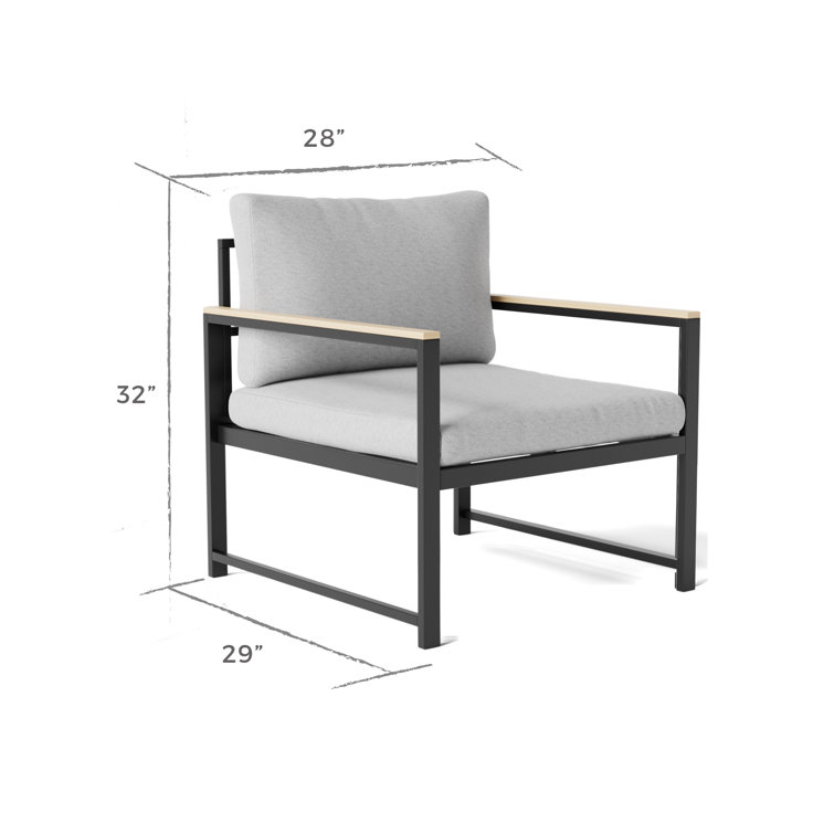 Steelside™ Deandre Patio Chair with Cushions & Reviews | Wayfair