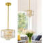 Lustre en cristal moderne avec prismes K9 - luminaire suspendu à 4 niveaux pour salle à manger, îlot de cuisine, chambre à coucher, vestibule, salle de bain - luminaire à intensité variable 2 lumières à hauteur réglable-740326466