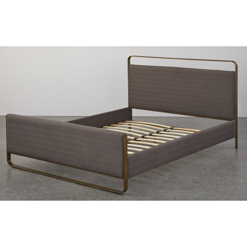 Taneytown Upholstered Metal Platform Bed, Gray