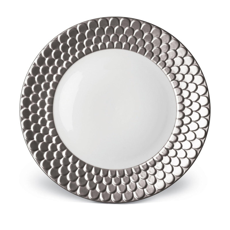 Aegean Porcelain Dinnerware Set - Service for 1, White/Platinum