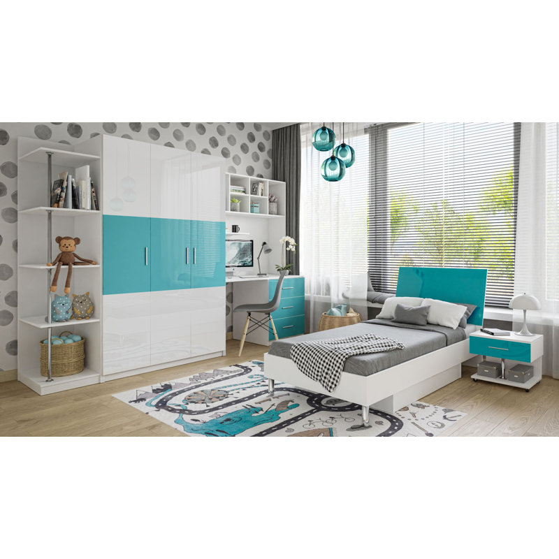 Fortner 90 X 200 Cm Bedroom Set, Turquoise