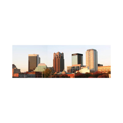 Birmingham Panoramic Skyline Cityscape (Evening) 1 Piece Wrapped Canvas Panoramic Wall Art