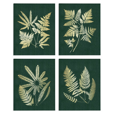 Ensemble de 4 feuilles de fougère lumineuses, conception par JJ Design House LLC