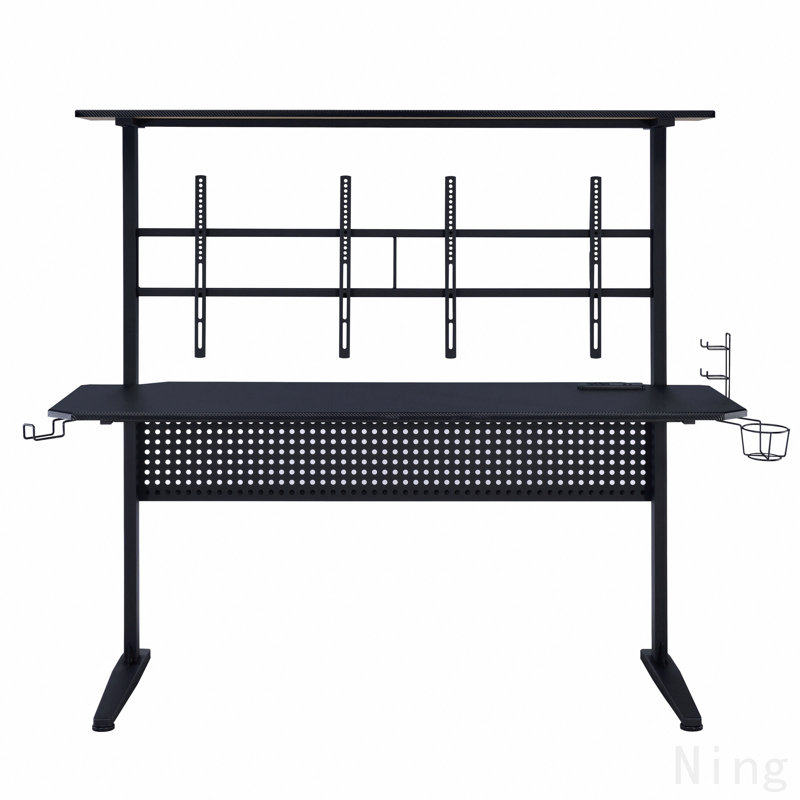 Bureau de jeu noir avec lumière DEL