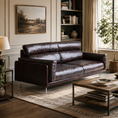 Modern Family Style Sofa with Soft Faux Leather Upholstery Comfortable and Stylish Seating for Living Room Contemporary Design Durable and Easy to Clean Perfect for Home Use