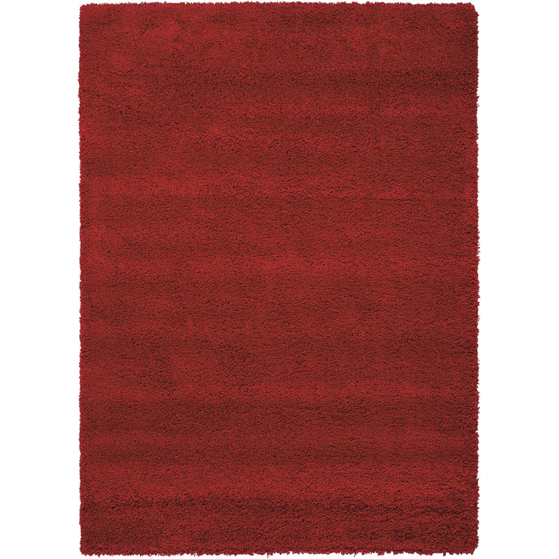 Tapis rouge à poils longs Sigrid, Rectangle 3 pi 11 po x 5 pi 11 po