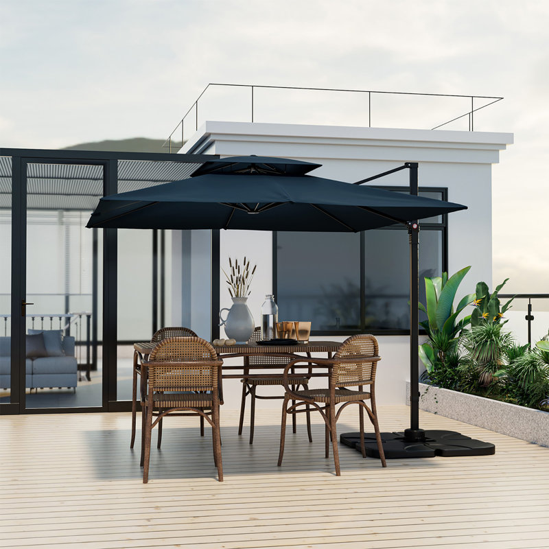 Nocole 114'' Cantilever Umbrella, Navy