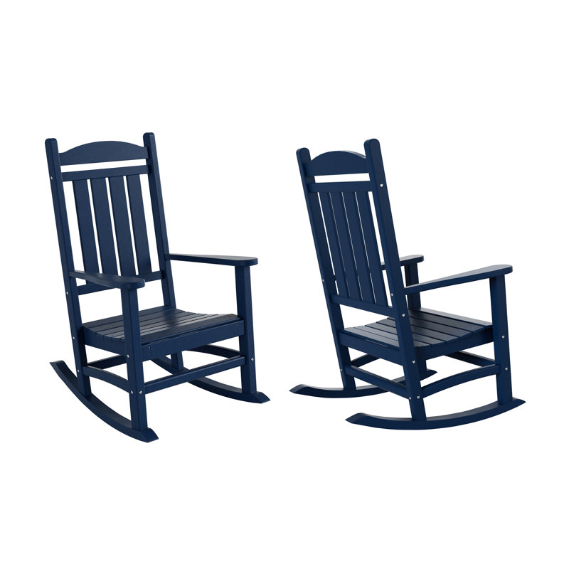 Chaise berçante d'extérieur en plastique Laguna, Bleu marine