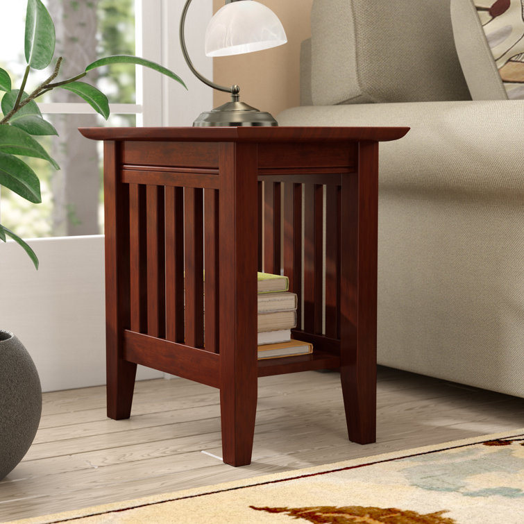 Jarrah Solid Wood End Table with Storage
