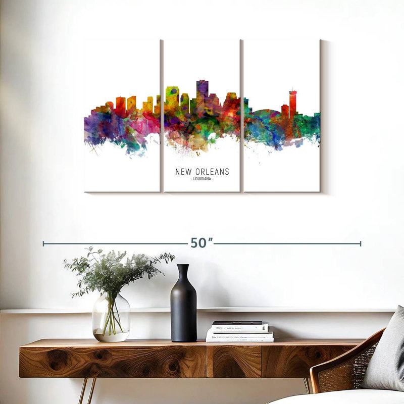 New Orleans Louisiana Skyline I, H 24 po x l 38 po