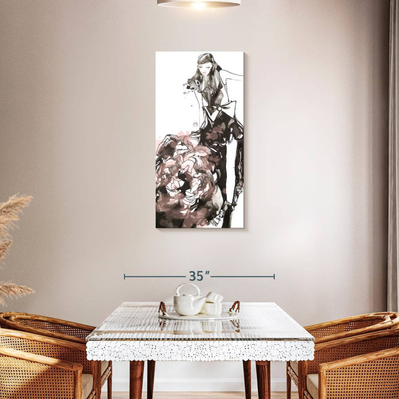 Robe pivoine, H 42 po x l 21 po