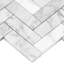 Carrara 1X3 Herringbone Polished Mosaic Tile
