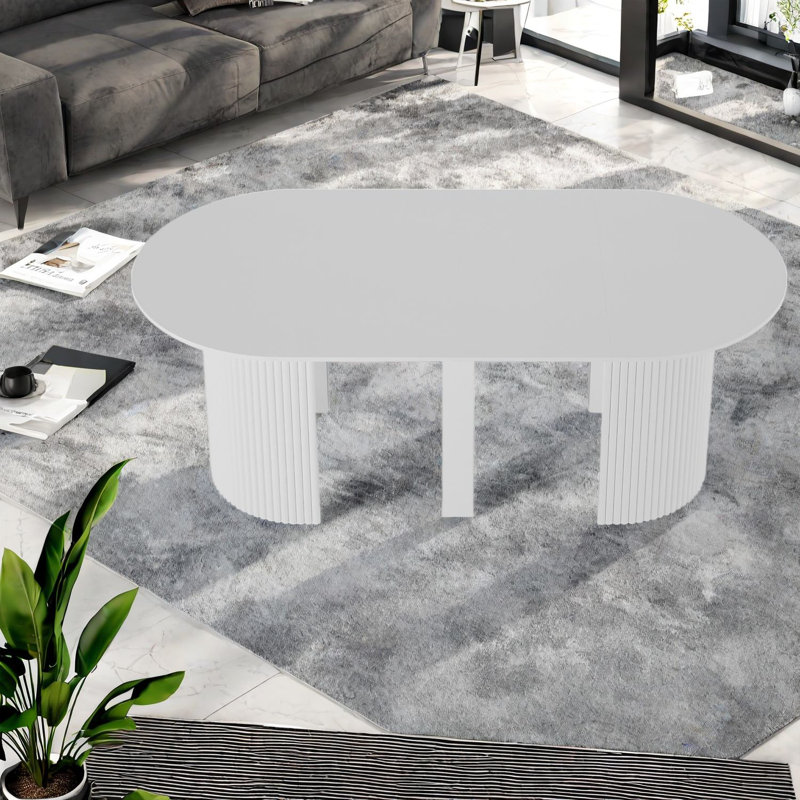 Tables de salle à manger extensibles en bois aggloméré blanc, grande table de cuisine moderne