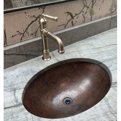 Large Oval Copper Bathroom Sink Artisan Made