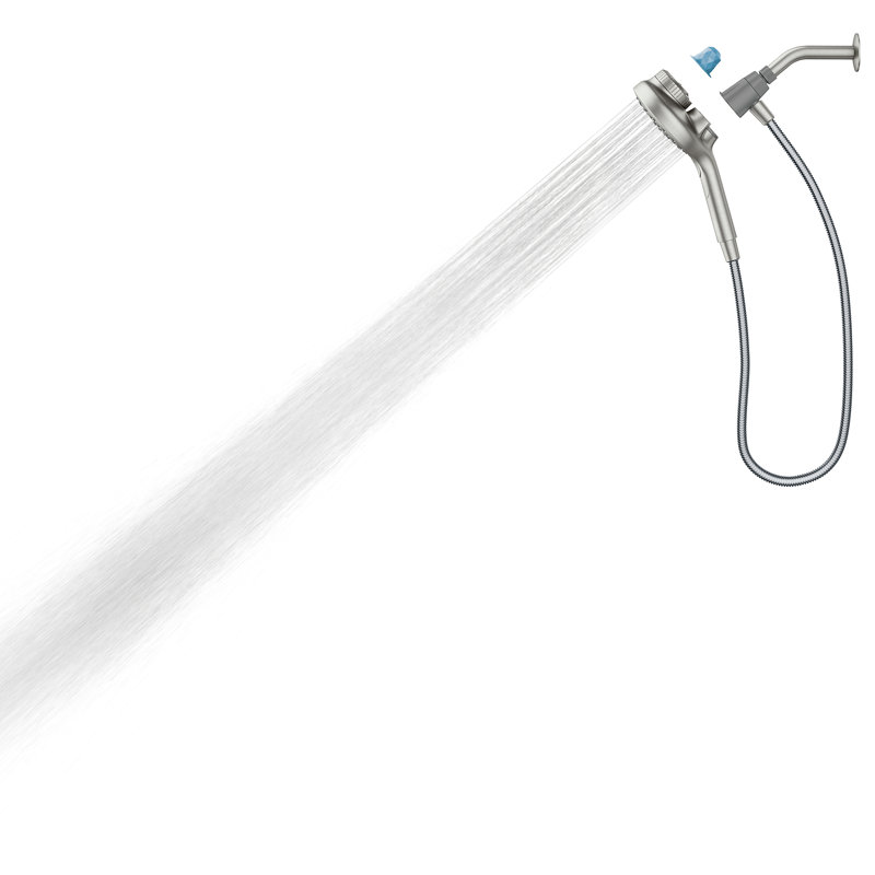Pomme de douche multi-fonctions multifonctions aromathérapie INLY, Nickel brossé résistant aux taches