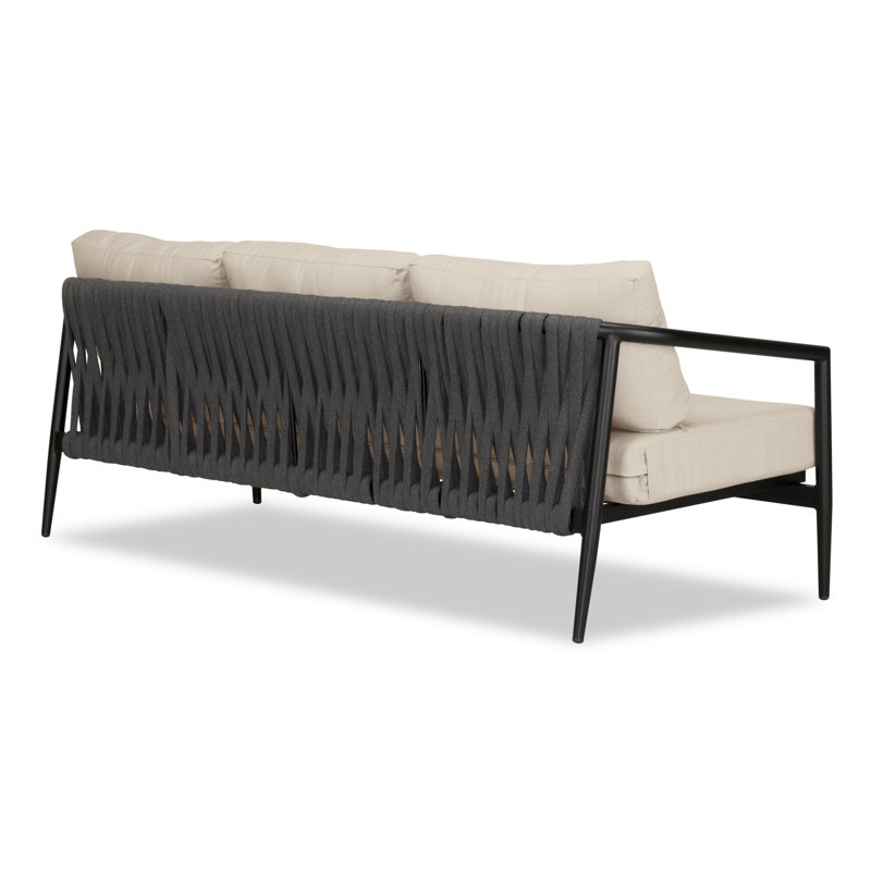 Outdoor 3 - Seat Patio Sofa, Black, Spectrum Indigo Sunbrella®