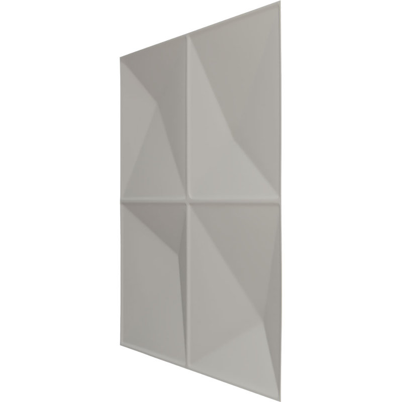 Panneau mural 3D décoratif Ellis EnduraWall l 19 5/8 po x H 19 5/8 po, aluminium brillant (couvre 2,67 pieds carrés)