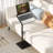 Sofa Armrest Tray Table For Couch, 360° Swivel Height Adjustable End For Small Spaces, Snack Side Table,Angle Adjustabl, Black