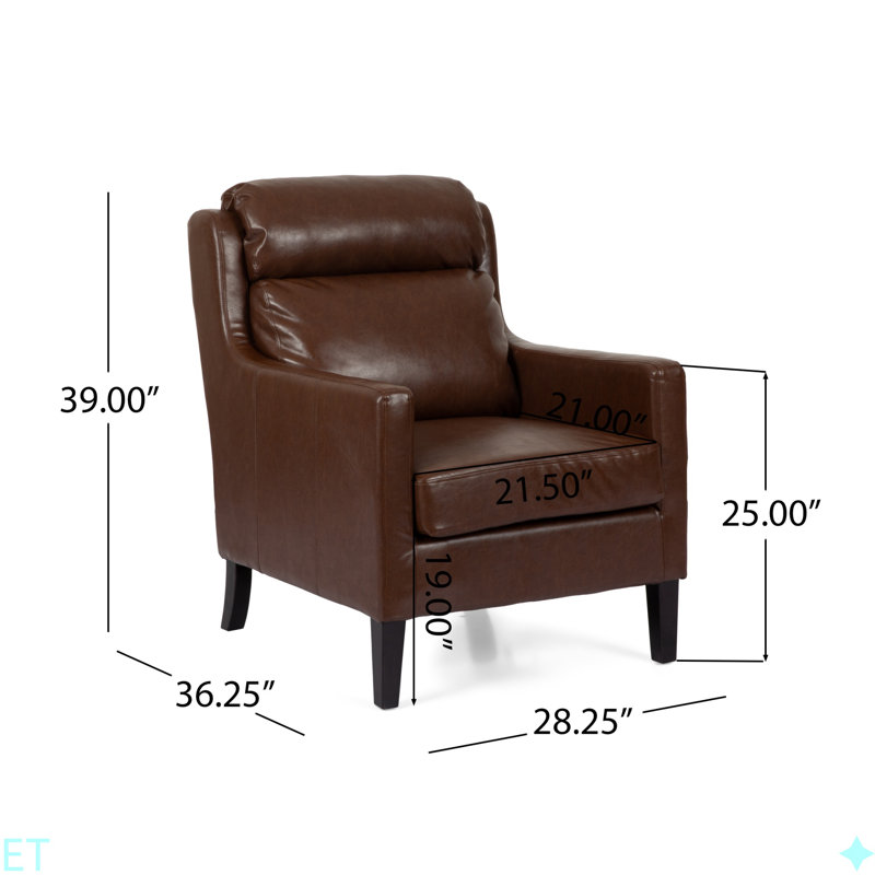 CHAISE CLUB, magnifique revêtement, Marron foncé