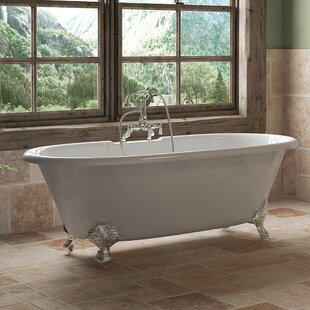 67" x 30" Soaking Cast Iron Bathtub with Faucet