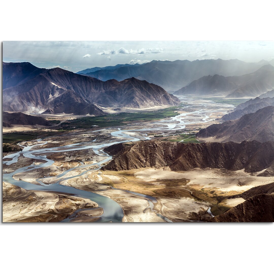 Gerahmtes Leinwandbild Tibetan Mountain Landscape