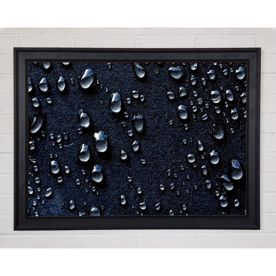 Gerahmter Kunstdruck Water Drops Dark