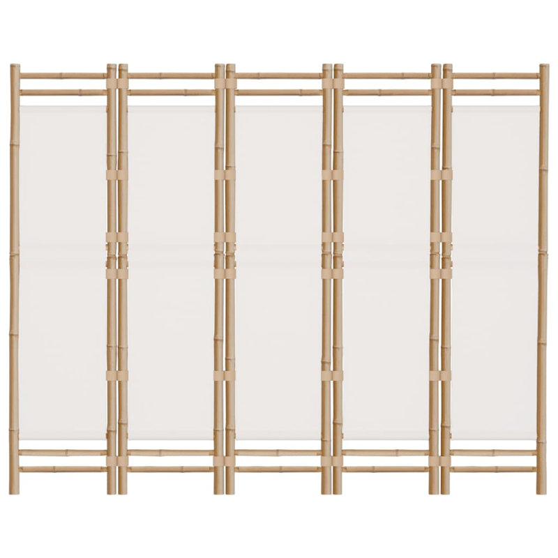 Venuti 457.2cm H Folding Room Divider, Cream/White, 5, 180cm W x 200cm L
