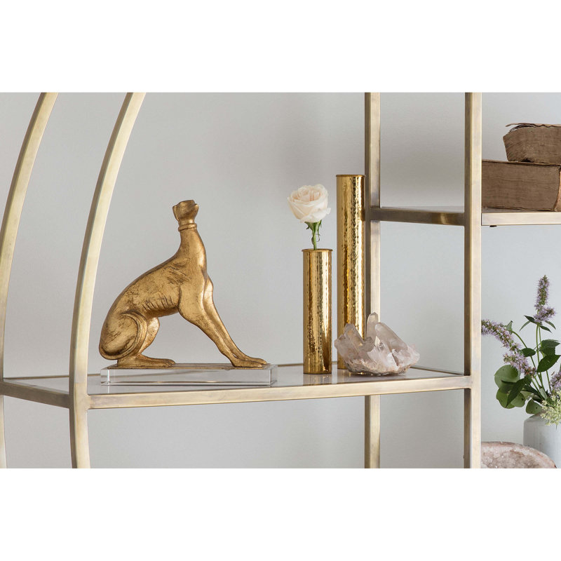 Hammered Stainless Steel Table Vase, Polished Brass