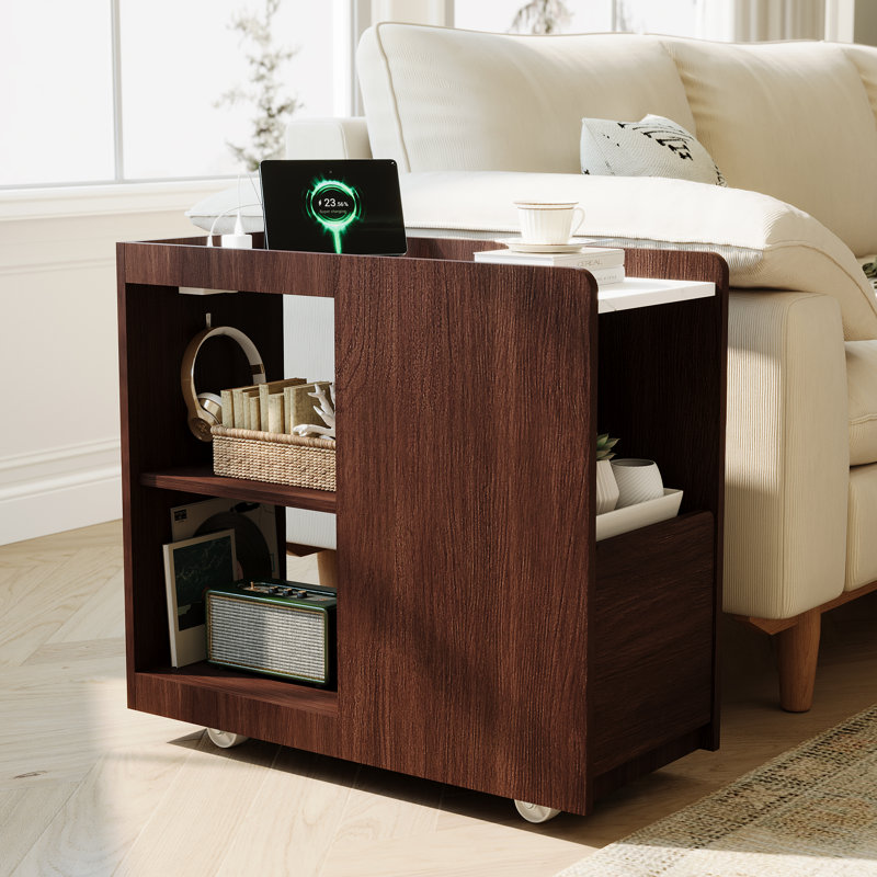 Table d'appoint moderne avec roulettes - Armoire de salle à manger mobile pour le bureau à domicile - Solution de rangement spacieuse