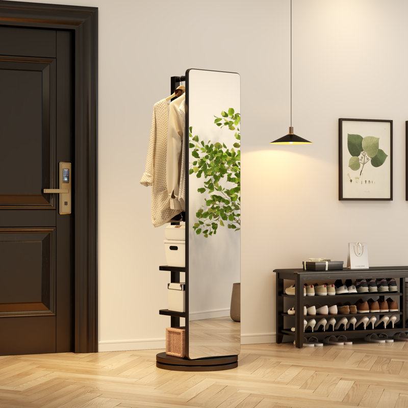 Miroir pleine grandeur Aevah, 70 pi H × 20 pi L × 14,6 pi P, Mobile, Noir