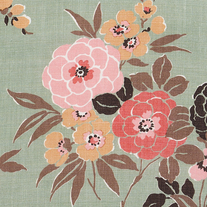 Tissu floral Valentina, Vert