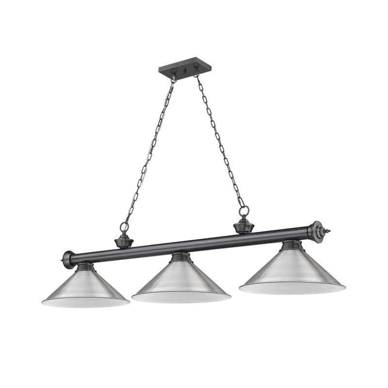 Annaleisa 3 - Light Pool Table Lights Pendant, Brushed Nickel