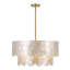 Lustre tambour en coquille festonnée 24 po à 5 lumières Capiz-1878925498