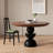 Black Brown Round Solid Wood Dining table-1237455447