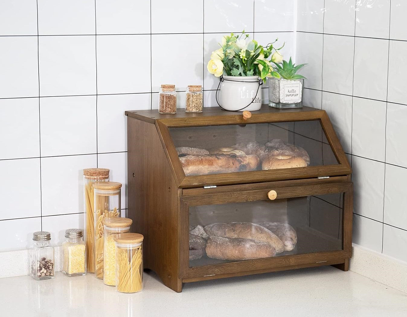 Prep & Savour Double Layer Bamboo Bread Box & Reviews | Wayfair