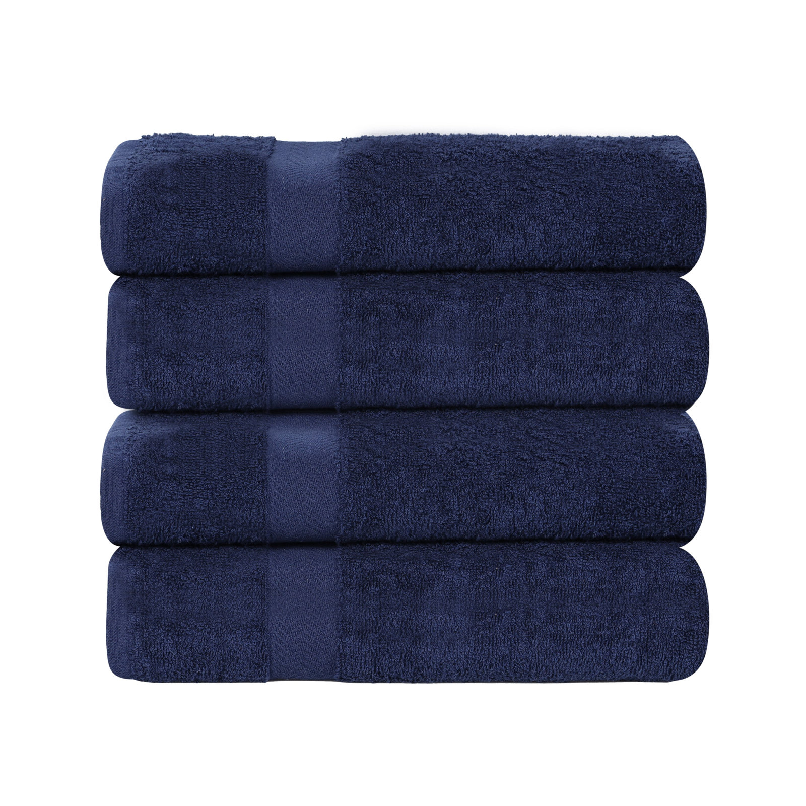 Quick-Drying Cotton Washcloth, Navy Blue, 4 Pieces Towel Set