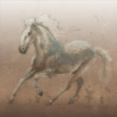 Stallion II On Leather by James Wiens - Wrapped Canvas Painting