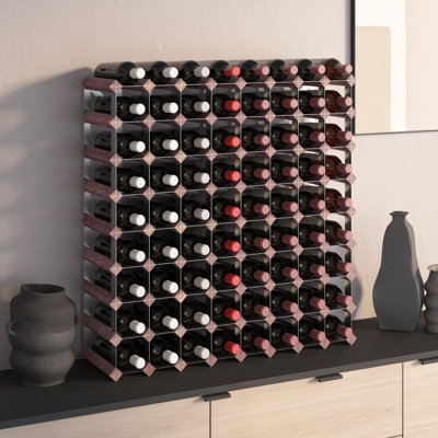 Bloom 72 Bottle Solid Wood Floor Wine Bottle Rack in Brown