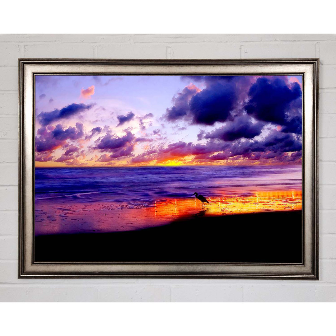 Gerahmtes Leinwandbild Blazing Ocean Sunset