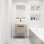 Meuble-lavabo mural 24 po. Chêne blanc avec lavabo en céramique. Porte à fermeture en douceur sans effort et vaste espace de meuble-lavabo
