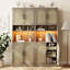 Armoire de rangement de 71 pouces de hauteur avec comptoir avec armoires de cuisine avec étagère à micro-ondes à DEL
