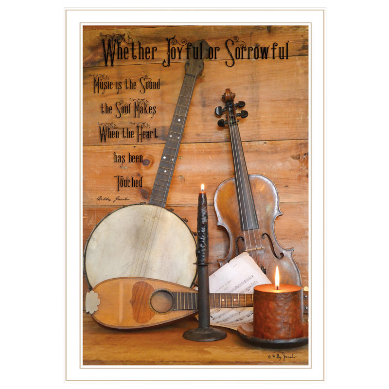 «Music» par Billy Jacobs, reproduction encadrée prête à accrocher, cadre blanc