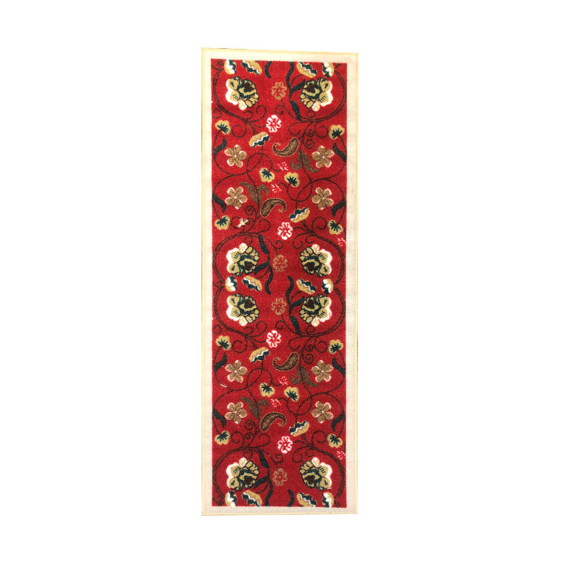 Tapis de cuisine Hepatique, Tapis de couloir 1,8 pi x 4,11 po, Rouge