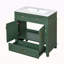 Meuble-lavabo de 30 po avec lavabo en céramique, armoire de rangement en bois massif avec portes à fermeture douce, style rétro-118592804
